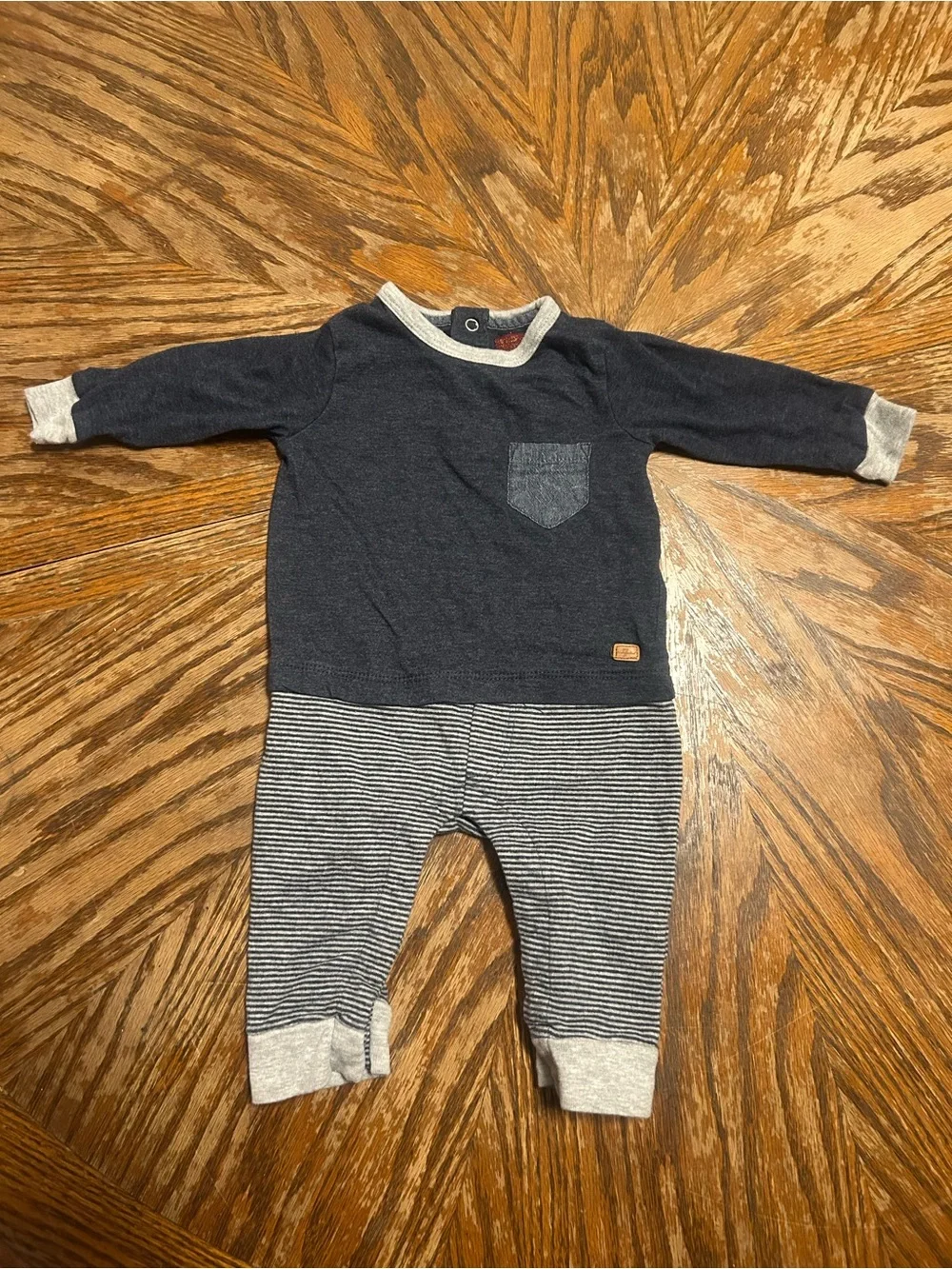 7 For All Mankind Baby Boy Long Sleeve Romper Coverall 3-6M EUC
